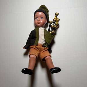 8” full porcelain fully jointed porcelain Doll “200274”  Boy With Bagpipes